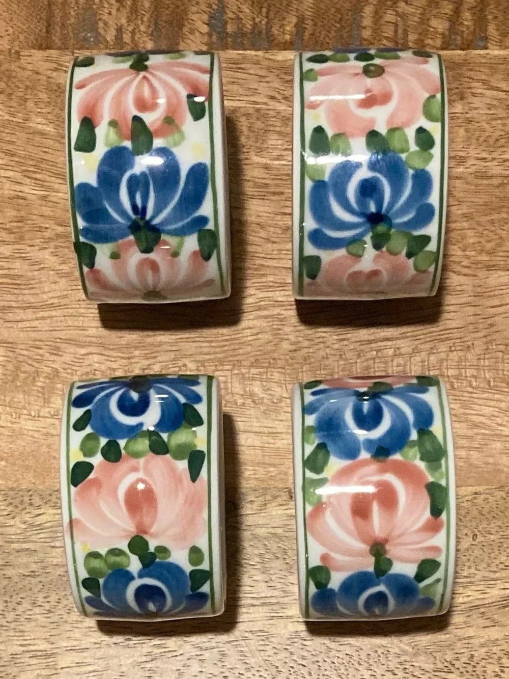 Vintage Aukey Ceramic Floral Napkin Rings